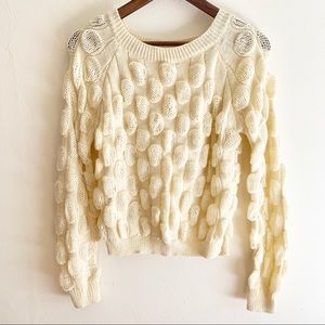Pom Pom knit crop sweater